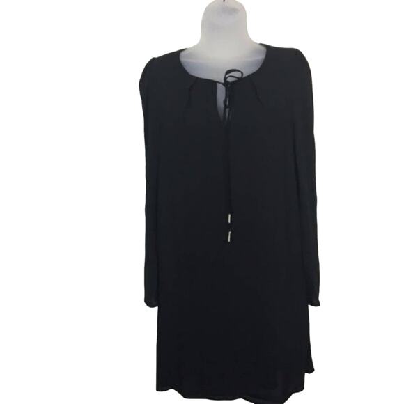 bobeau Dresses & Skirts - Bobeau Little Black Dress Sheer LBD With Pleats sz XS NWT Shift Dress Lined